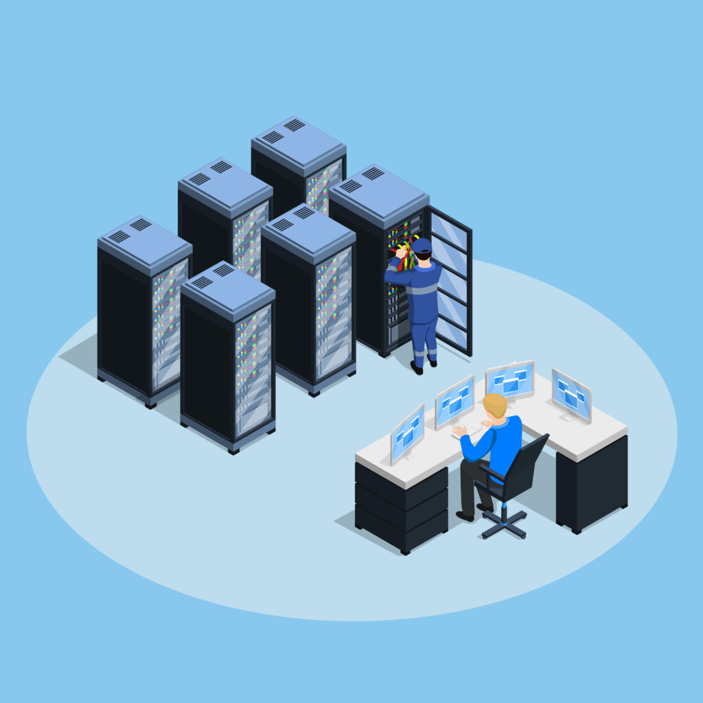 data center isometric composition data center isometric composition